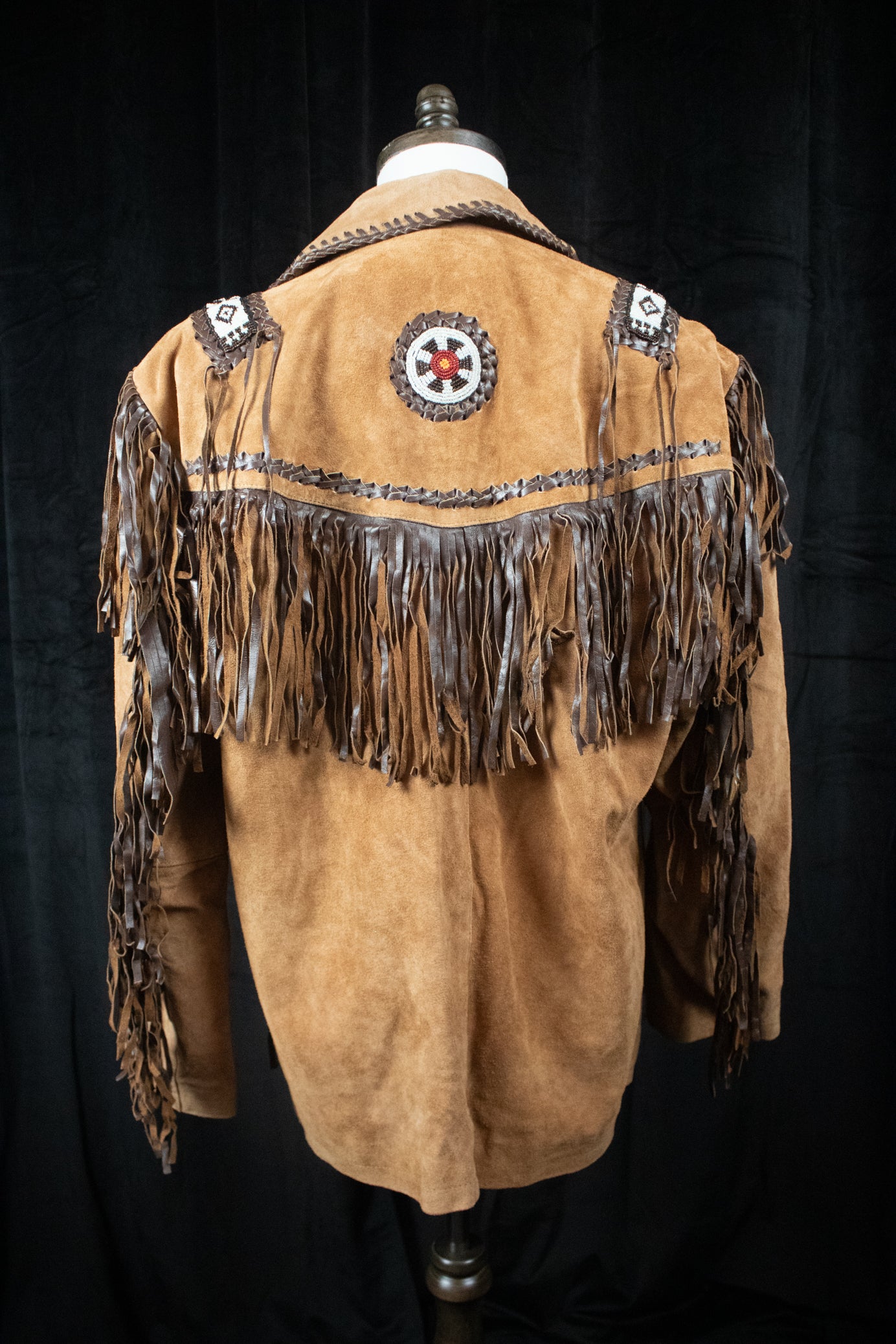 Brown Vintage Alpha Western Wear Saude and Leather Jacket