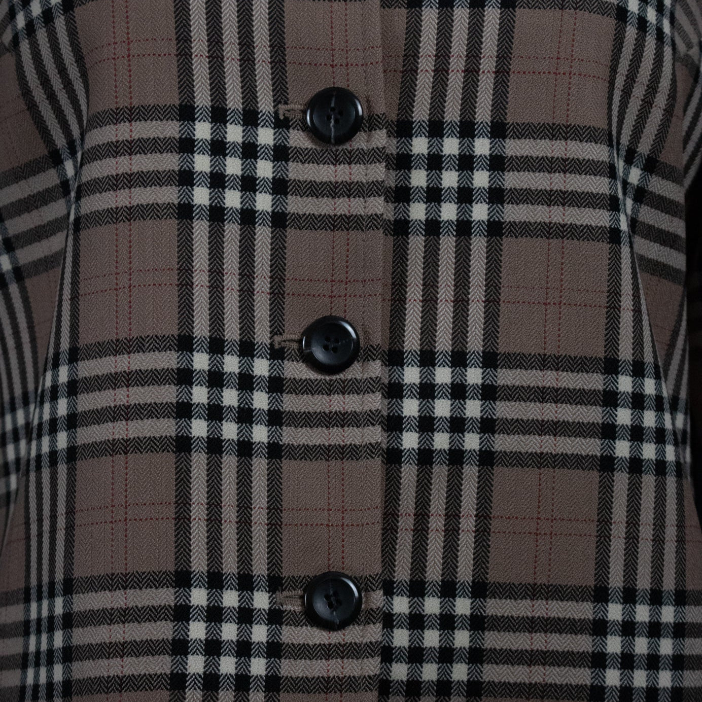 Vintage Pendleton Burberry Print Tartan Plaid 100% Virgin Wool Blazer Size Pettie 8