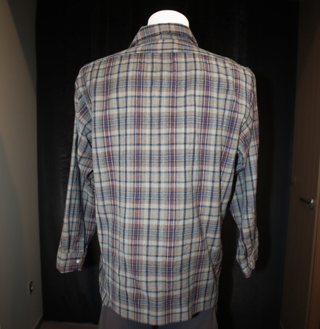 Pendleton Wool Button up Dark Forest Green Red and Brown Plaid Size Large