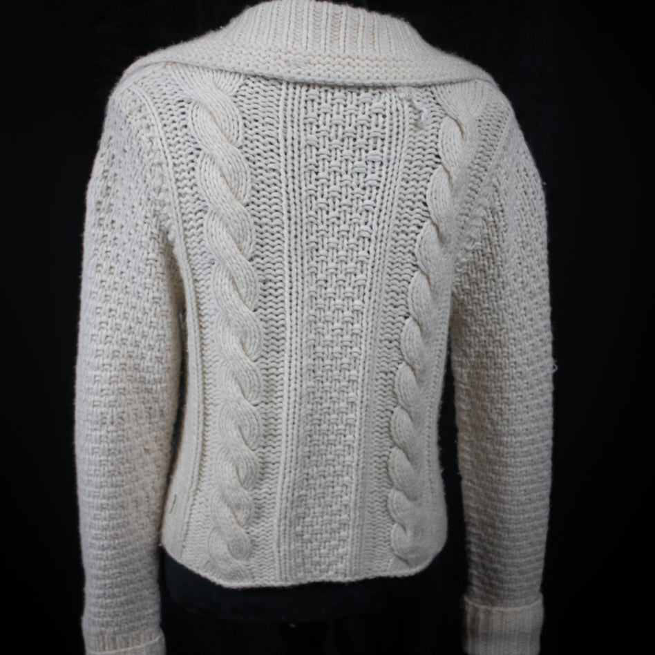 Theory White Button-up Cashmere Sweater