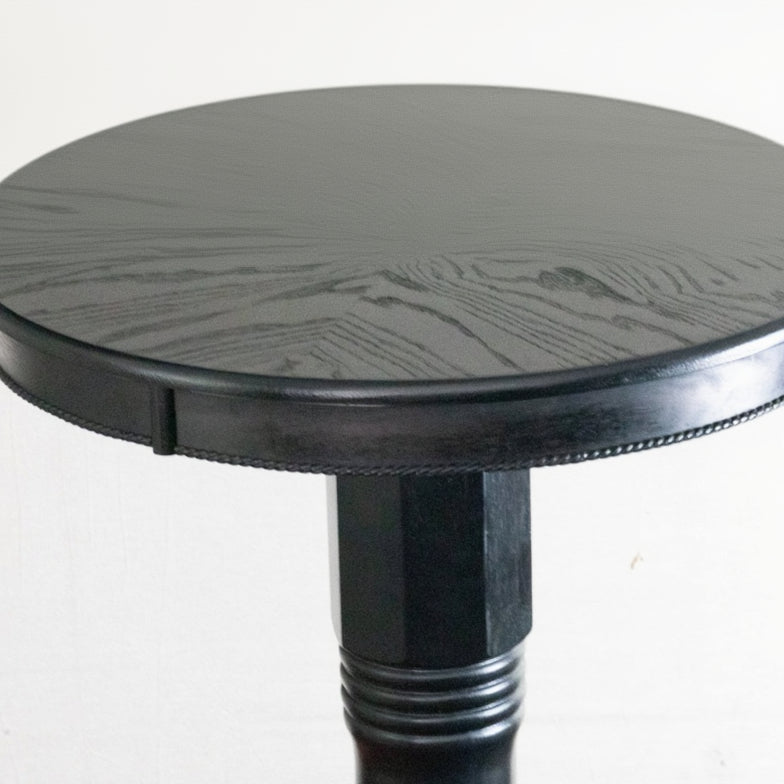 Rustic Black Pub Table 42” Tall 30” Round Wood Pedestal Bistro Table