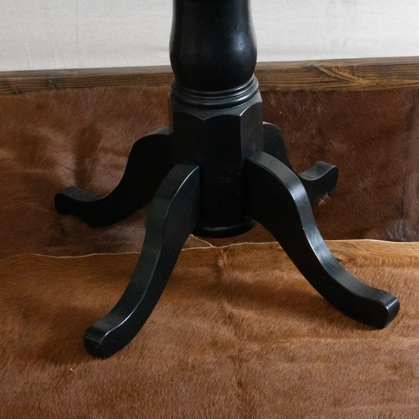 Rustic Black Pub Table 42” Tall 30” Round Wood Pedestal Bistro Table