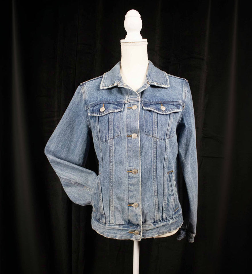 Signature 8 Custom Denim Jacket with Eyelets Covering The Back Panel Size S/M