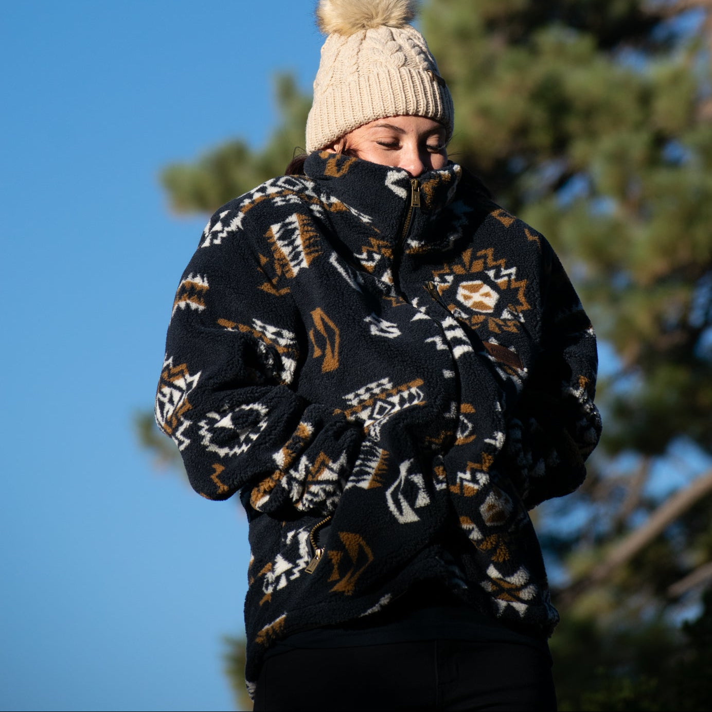 Pendleton Whidbey Fleece Zip Front; Highland Ridge Midnight