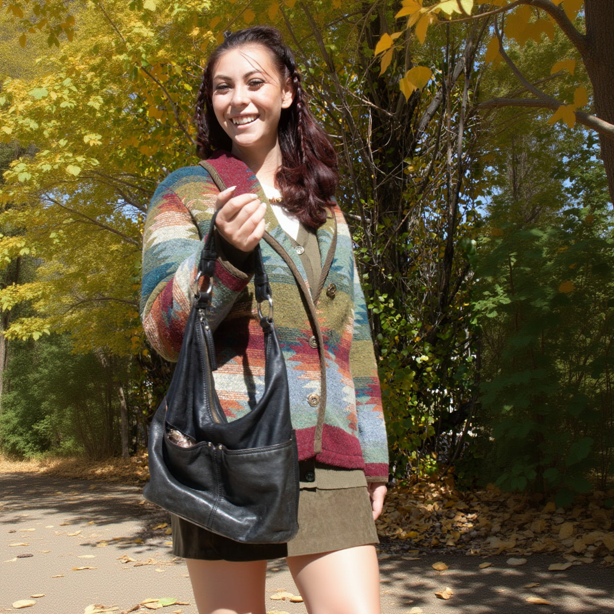 Clarks Black Leather Hobo Shoulder Bag