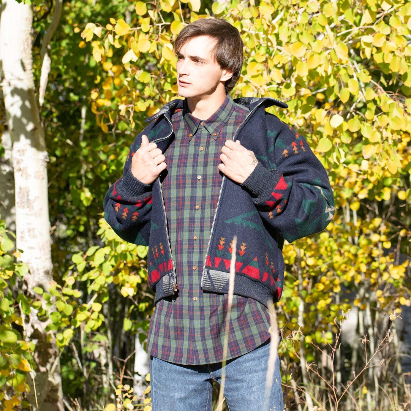 Vintage 80s & 90s Pendleton Southwestern Jacket Distressed Size: Large