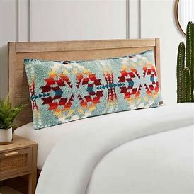 Pendleton Oversized Sherpa Bolster Pillow – Legend Lake Aqua