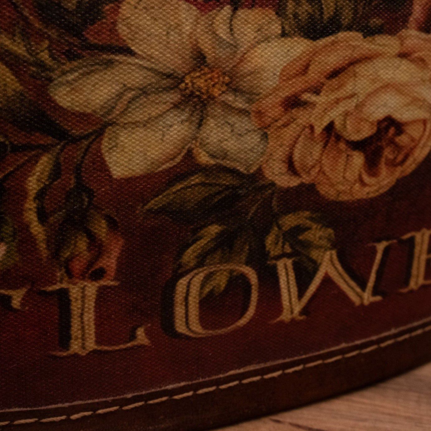 Elegant Dark Red Oval Box with Floral Design