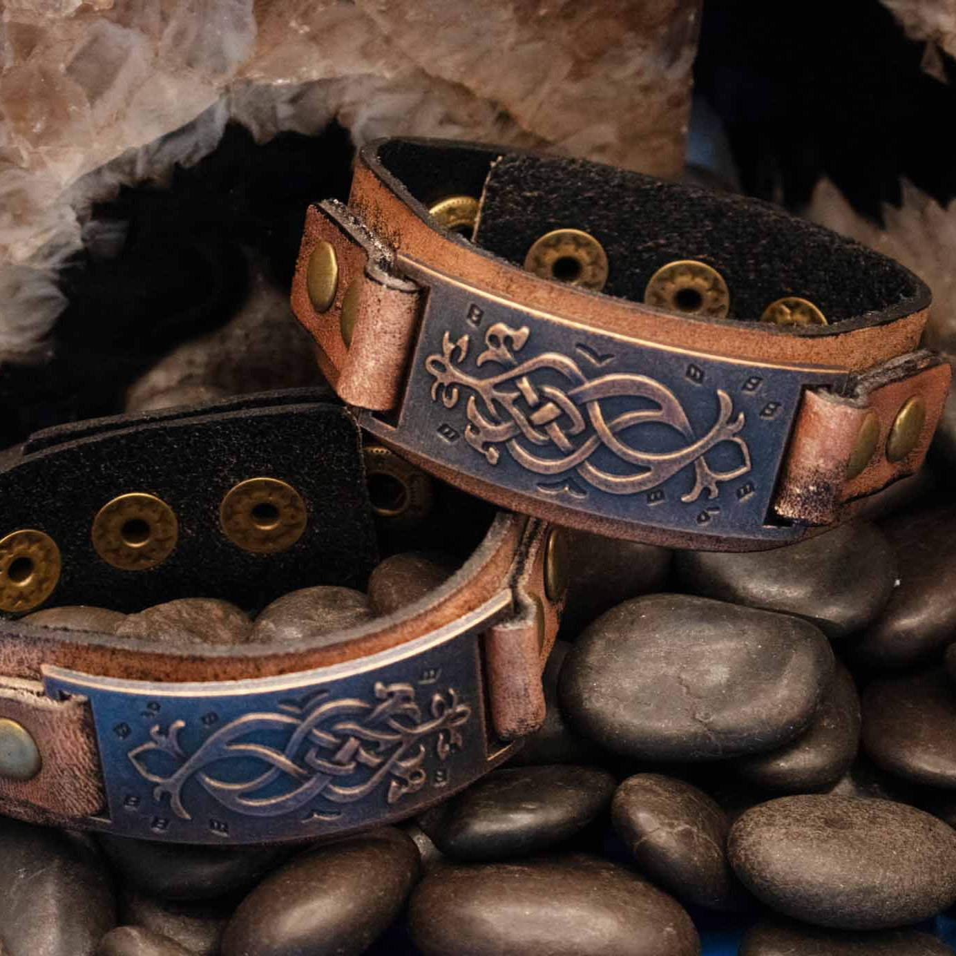 Celtic Knot Viking Leather Bracelet