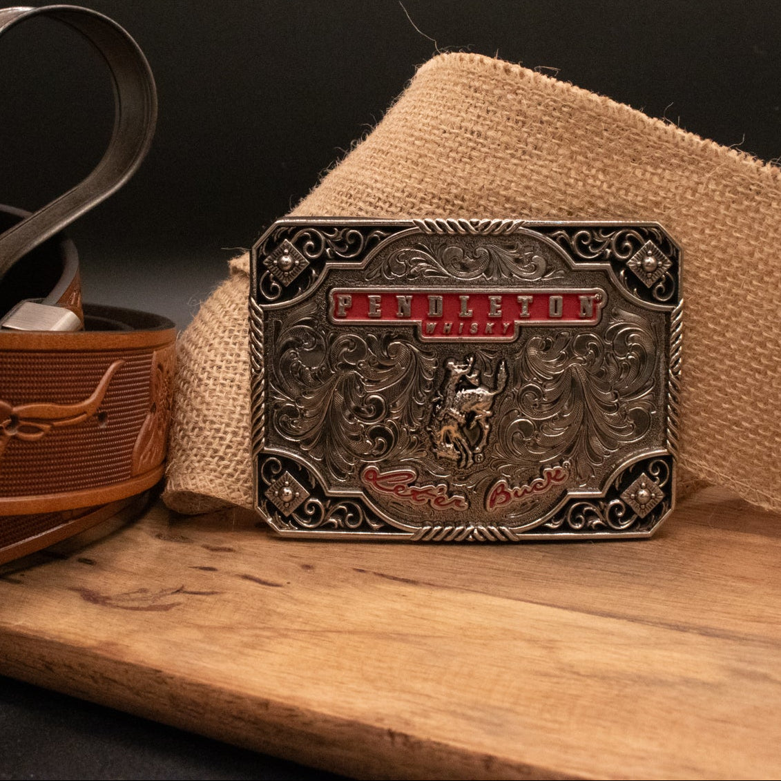 Montana Silversmiths Limited Edition 2019 Pendleton Whiskey Belt Buckle "Let'er Buck"
