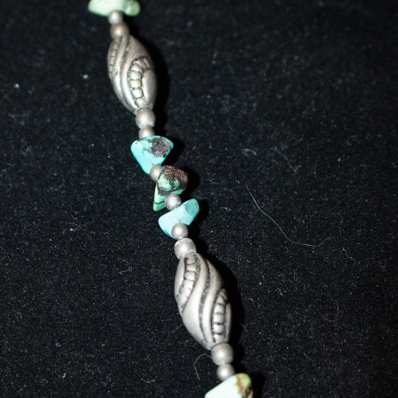 Vintage Royston Turquoise Necklace with 24 small Turquoise Beads and one Big Turquoise Stone