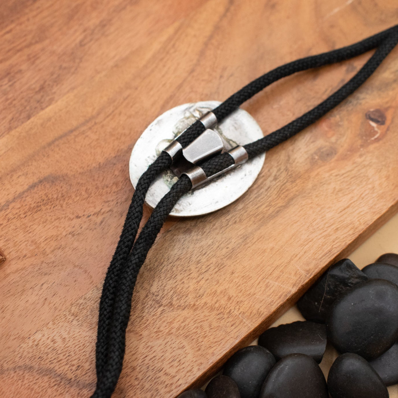 Native American Cactus Bolo Tie with Turquoise and Red Coral Gemstones