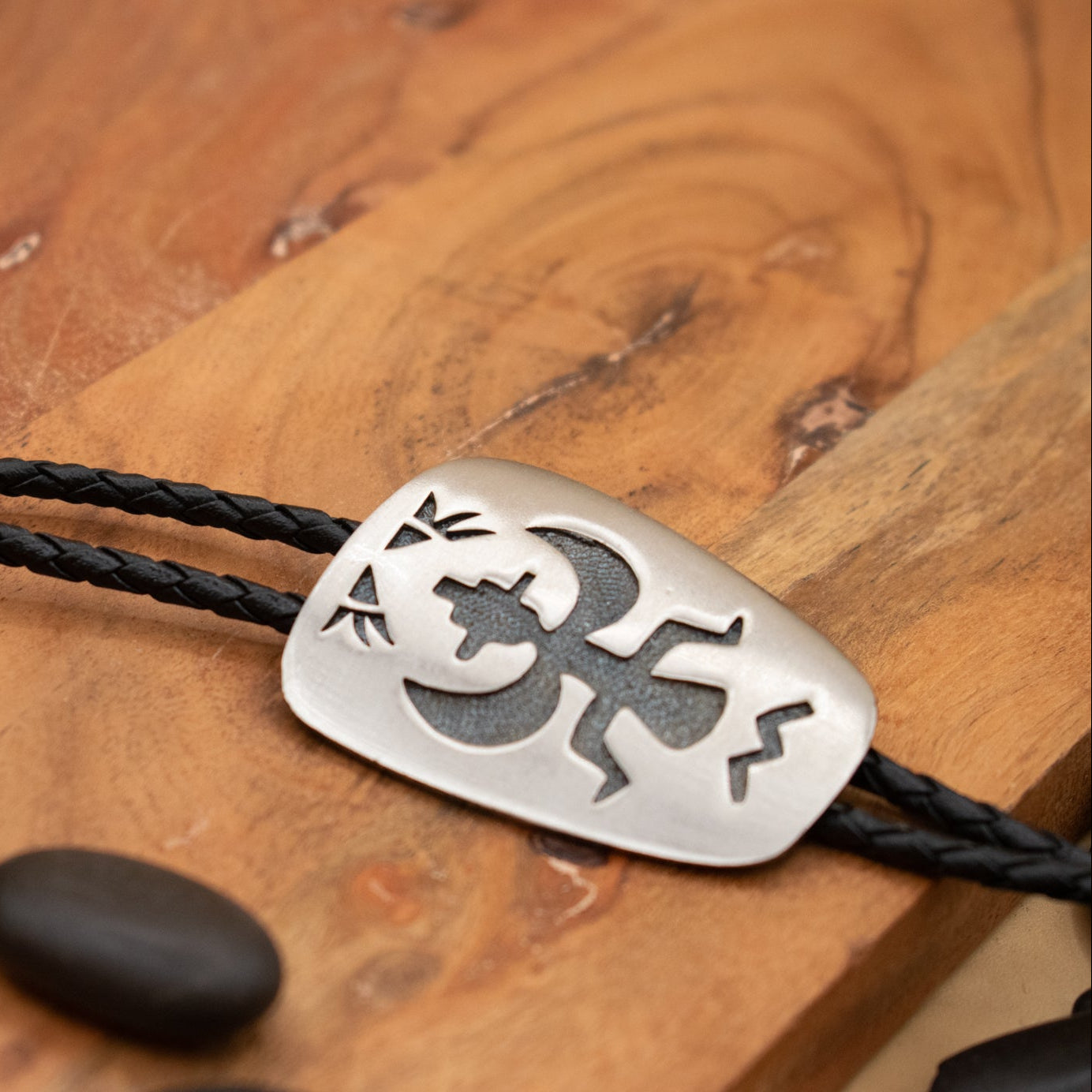 Vintage Metal Native American Zuni Dancer Bolo Tie