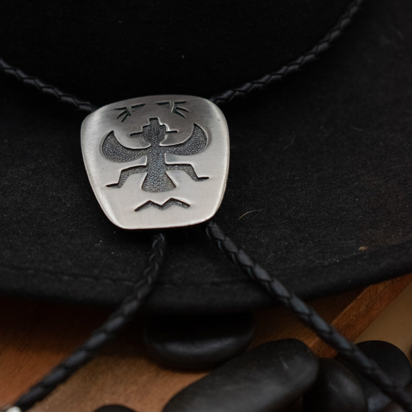 Vintage Metal Native American Zuni Dancer Bolo Tie