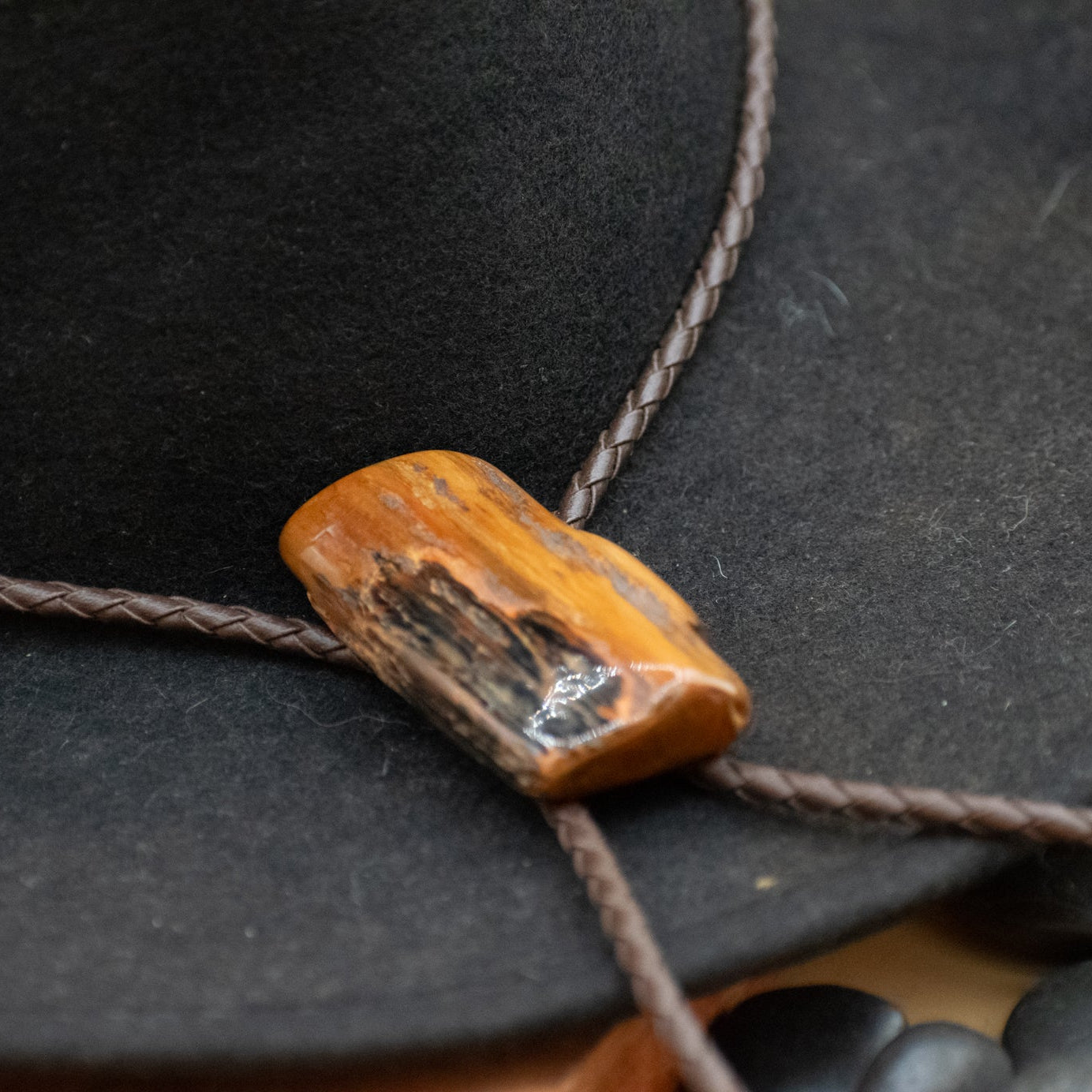 Native American Petrified Wood Bolo Tie