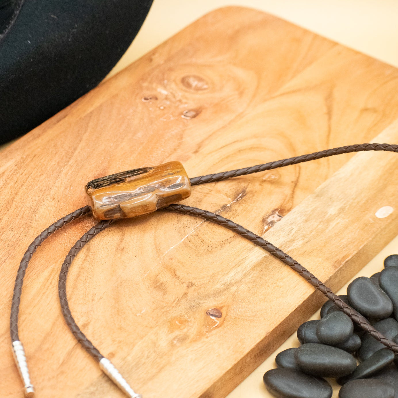 Native American Petrified Wood Bolo Tie