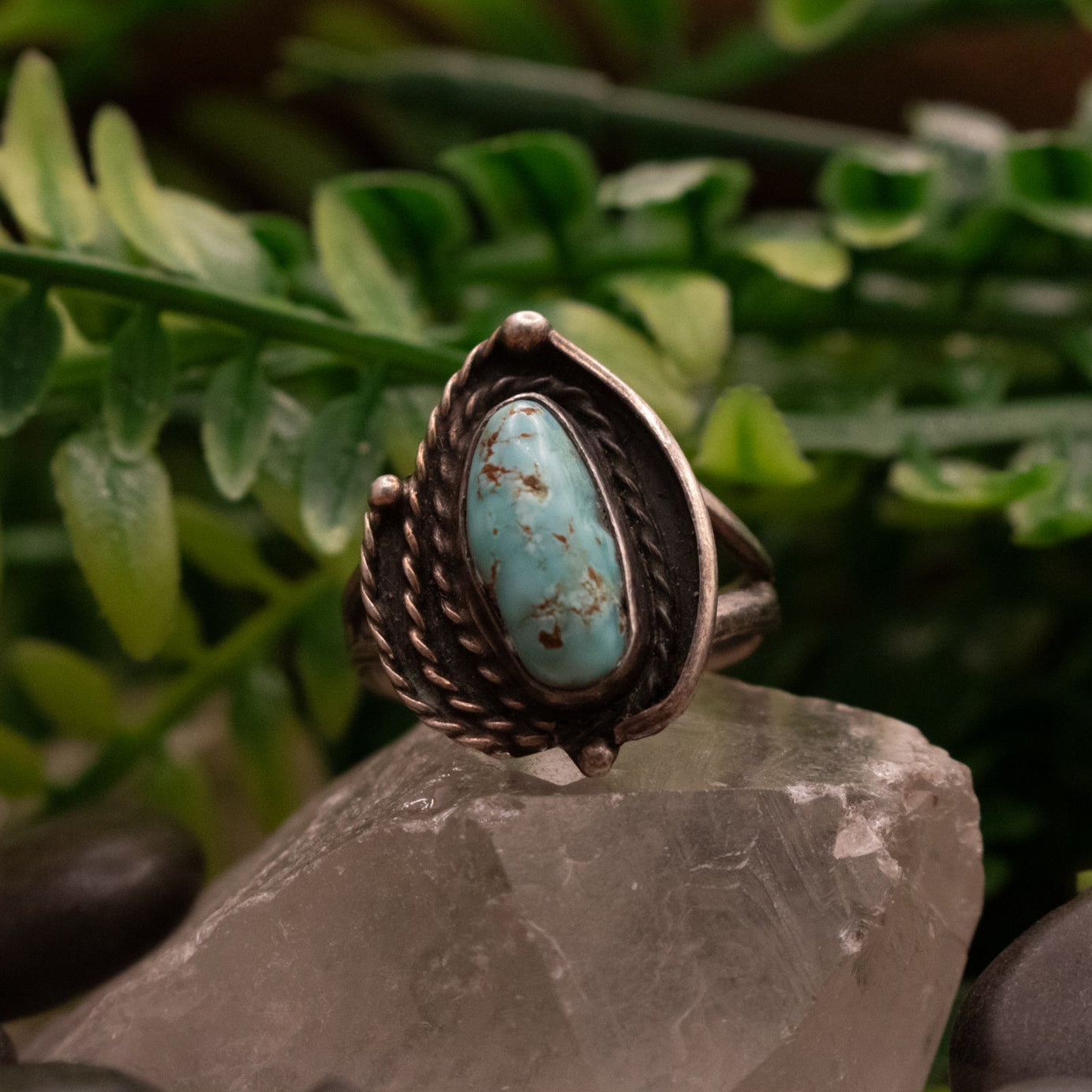 Dyer Blue Turquoise Sterling Silver Ring