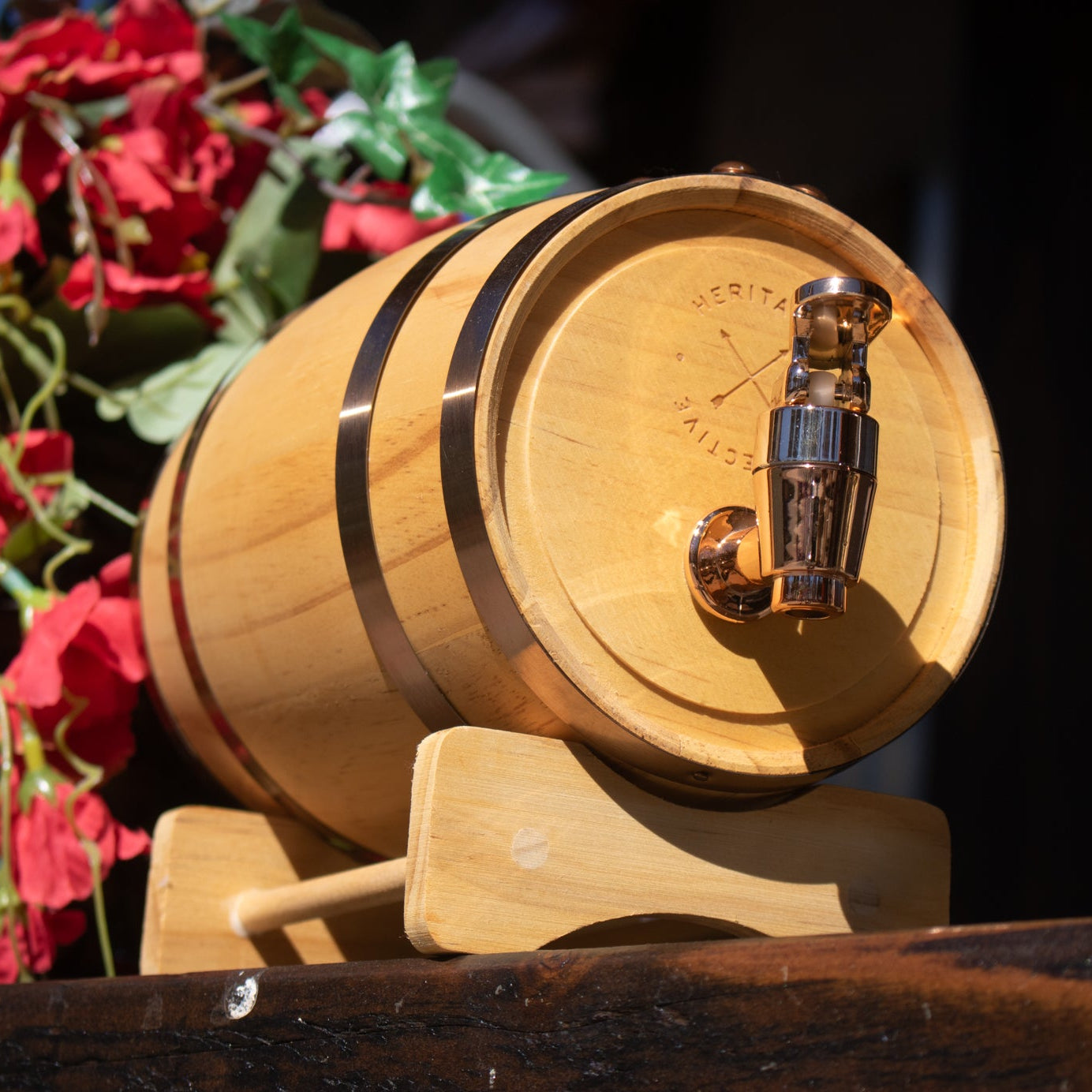 Hammer & Axe Wood Whiskey Barrel