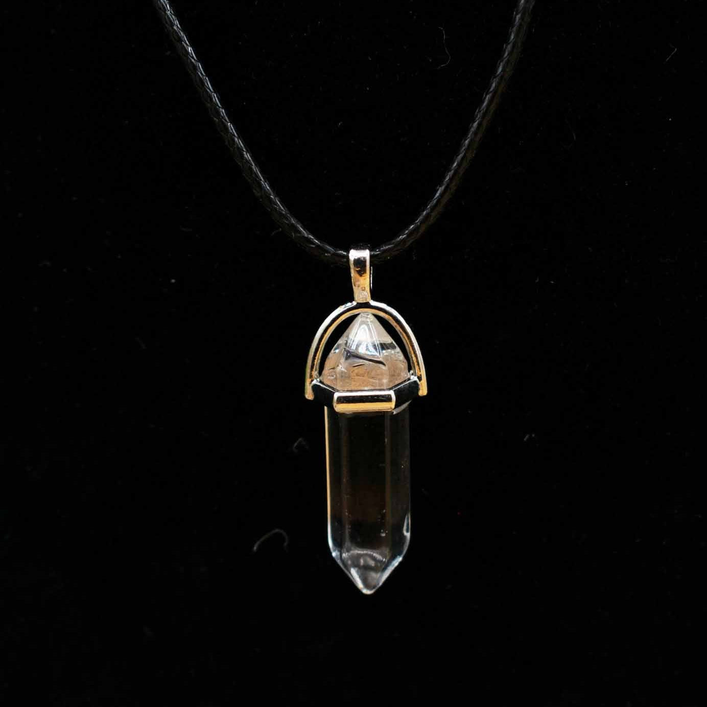 Clear Quartz Crystal Point Necklace