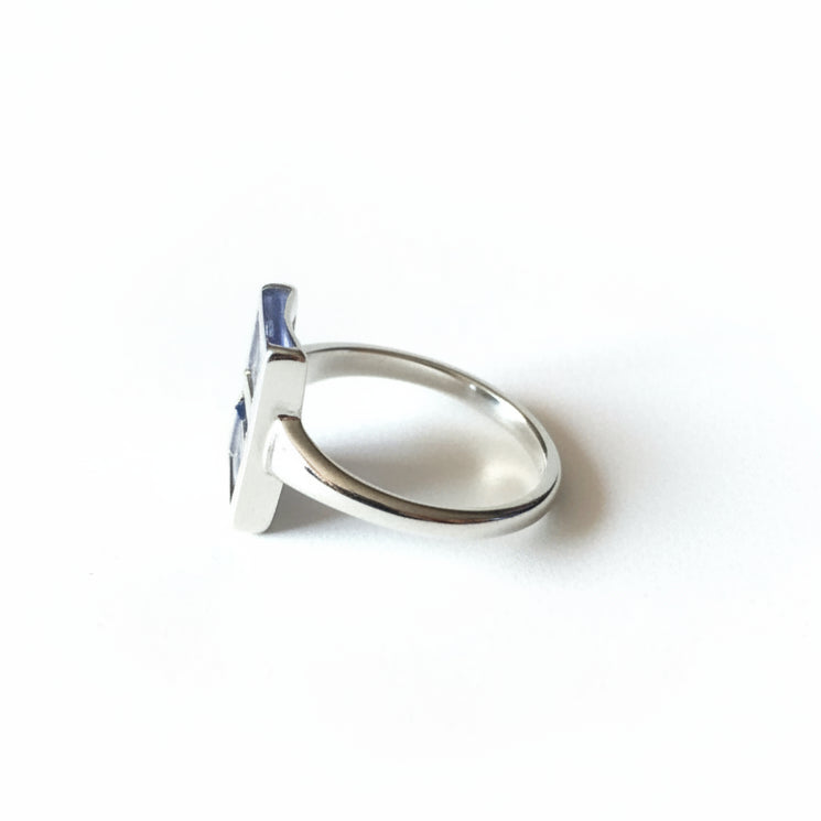 Pura Vida Two Rings Moon and Dimond Size 6