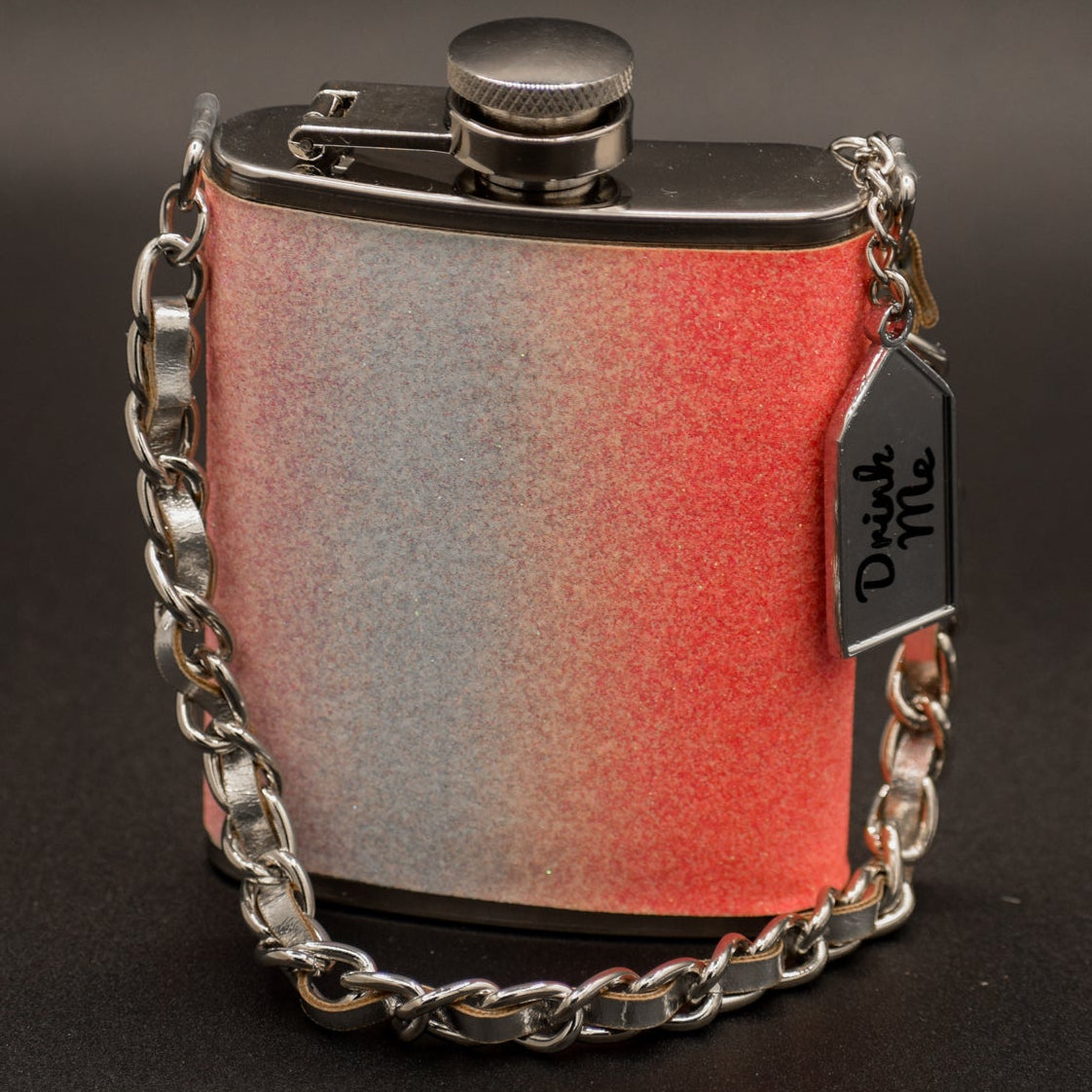 Wide Eye Design Gold and White Cheetah Print Mini Flask