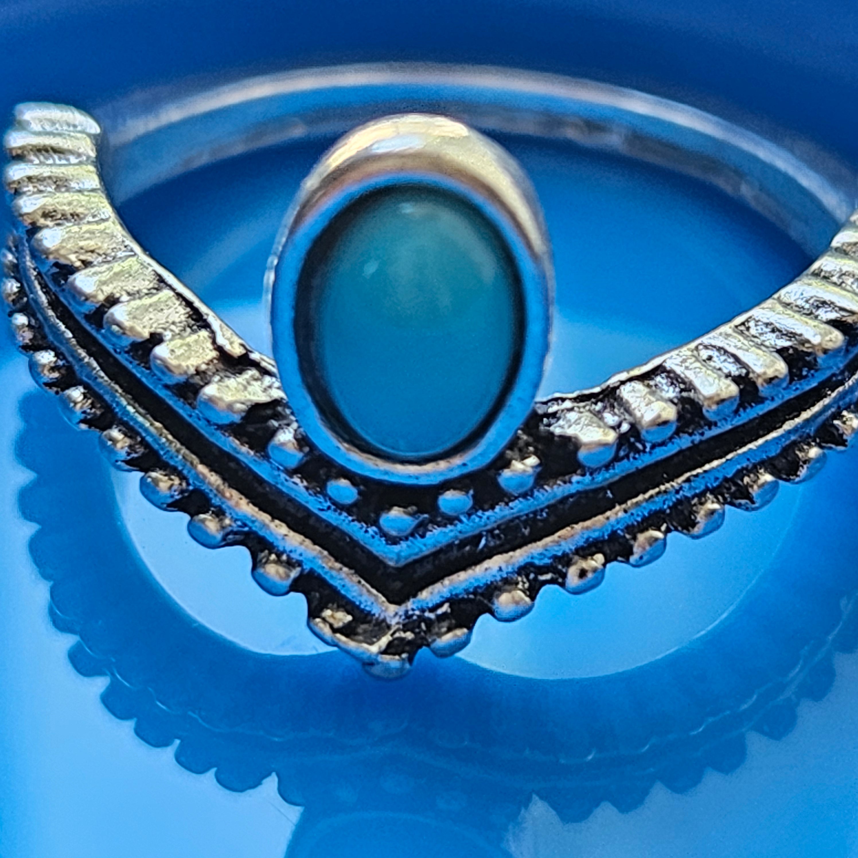 Blue Fashion Faux Turquoise Ring Size 5.5