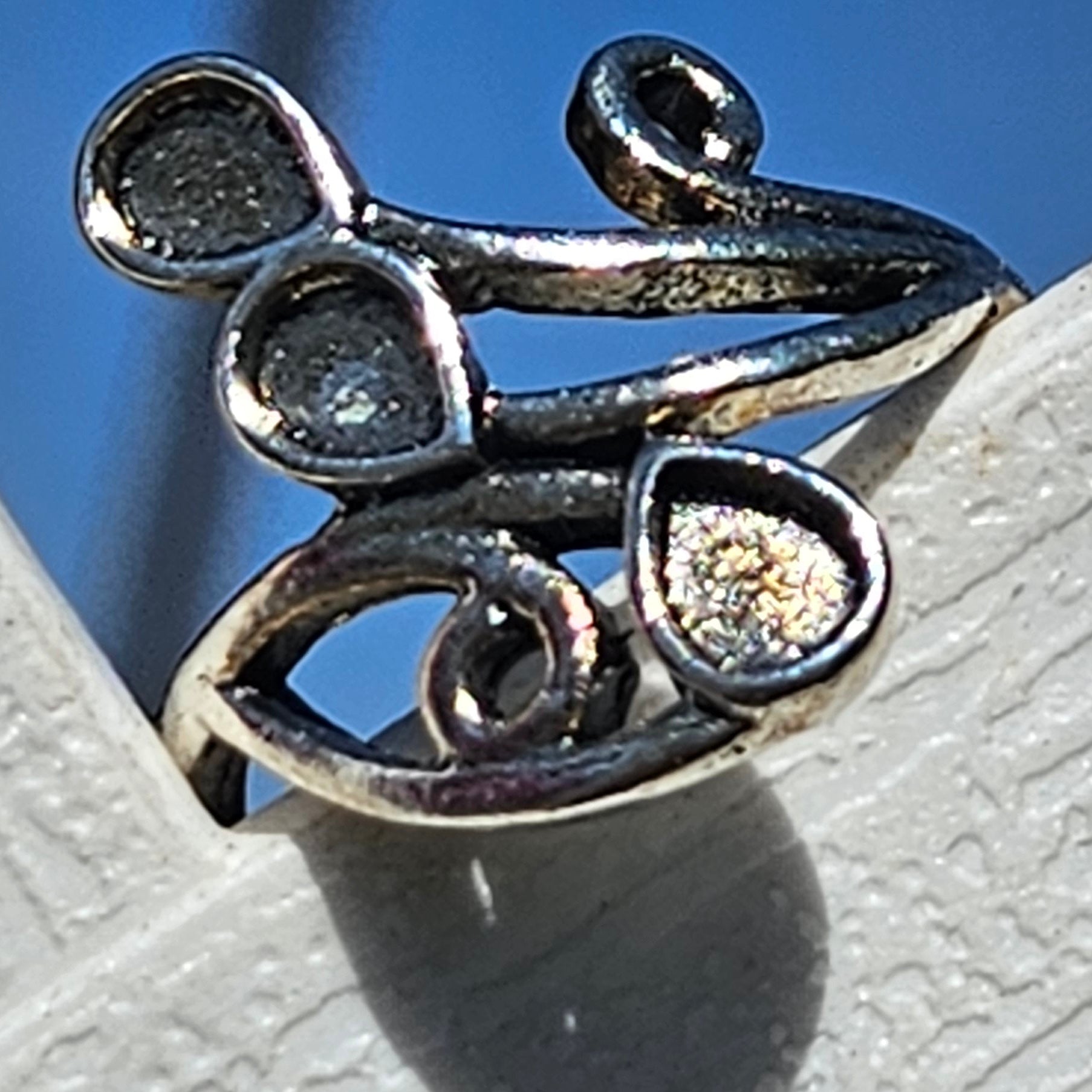 Beautiful Boho Alloy Silver Plated Ring Size 6