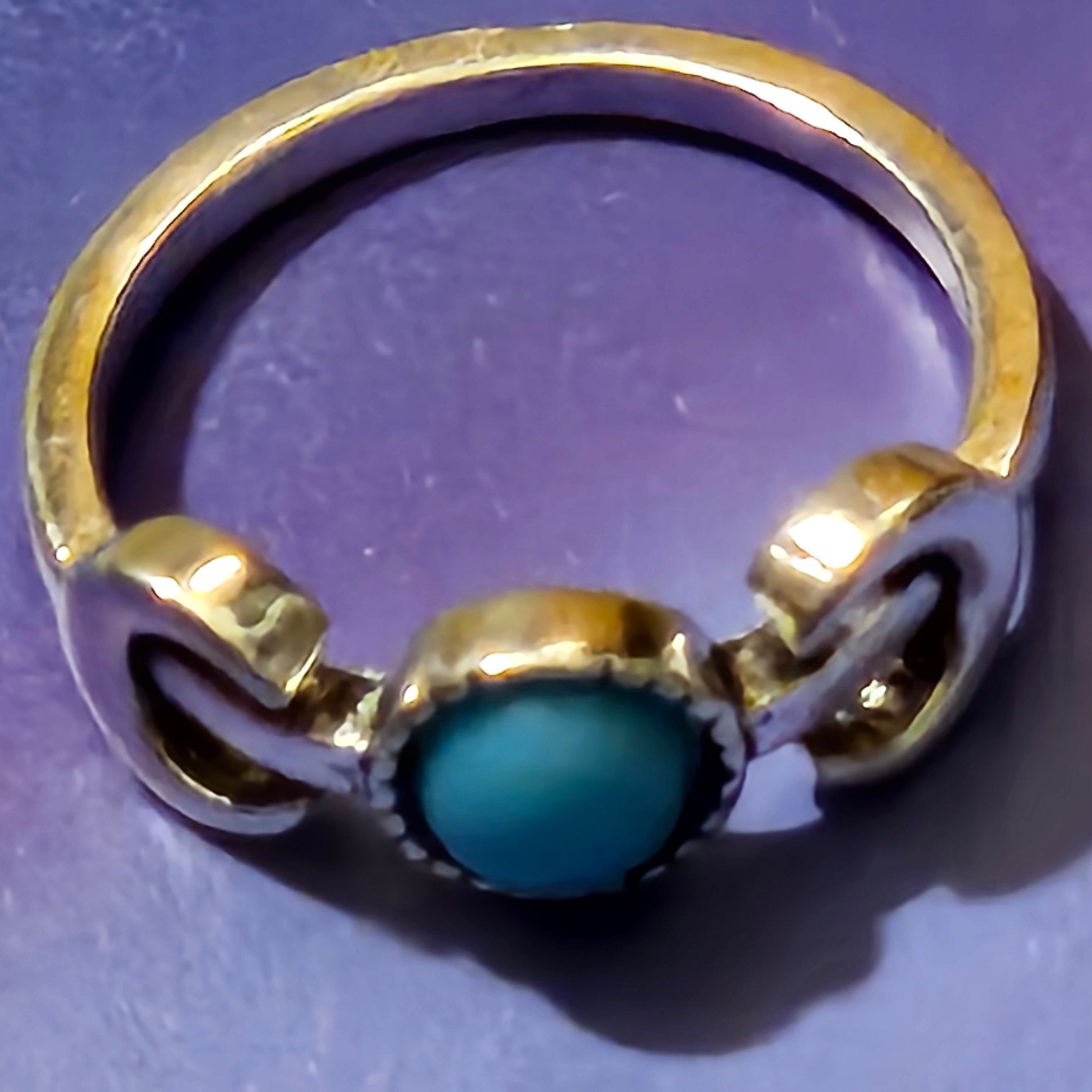 Western Faux Turquoise Ring Size 7.5