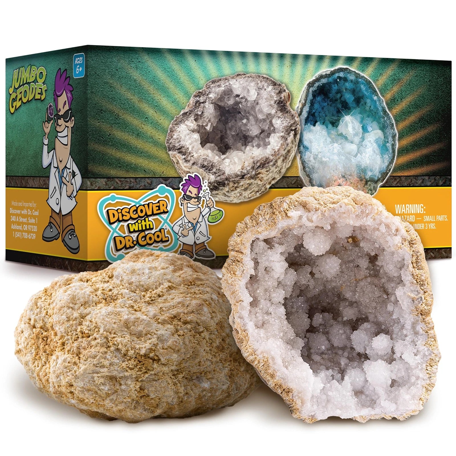 Jumbo Geodes Find Crystal Treasure. 2 Premium Geodes