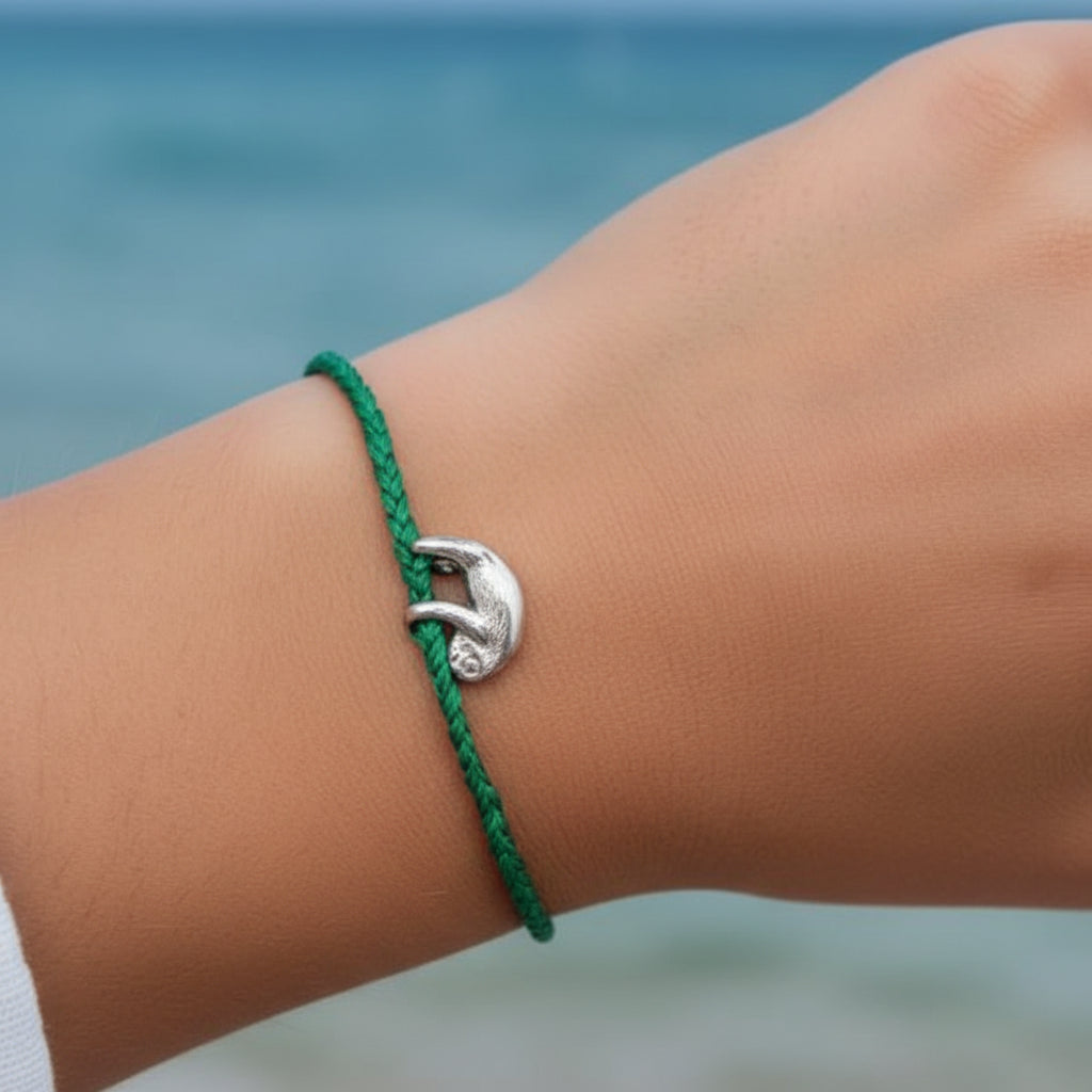 Pura Vida Braided Jute Sloth Charm Bracelet
