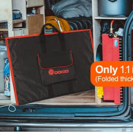 DOKIO 220W 18V Portable Solar Panel Kit Folding Solar Charger with 2 USB 12v Batteries/Power Station