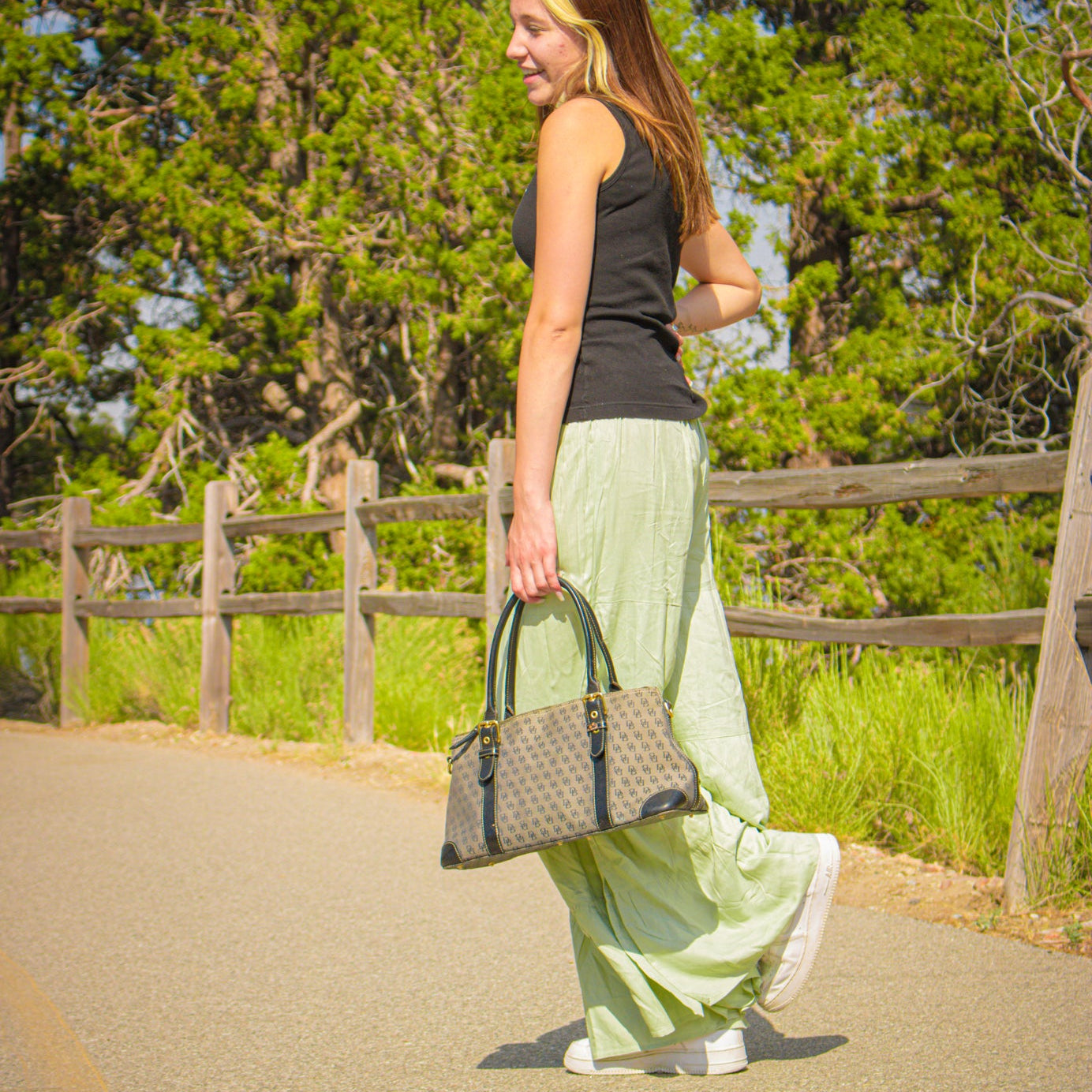 High Waisted Wide Leg Beach Pants Color:Artichoke