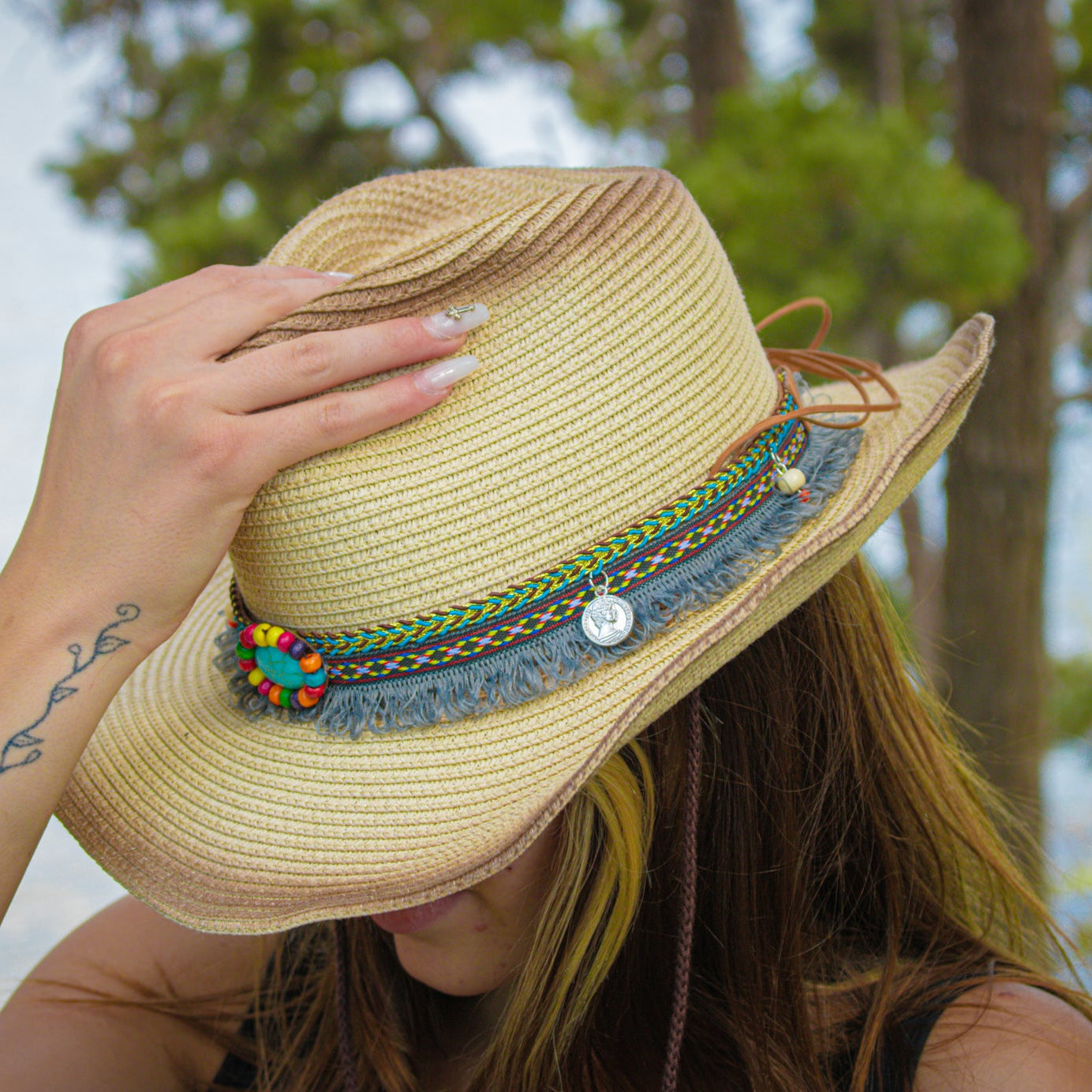 Two Shade 100% Recycled Paper Woven Sun Hat