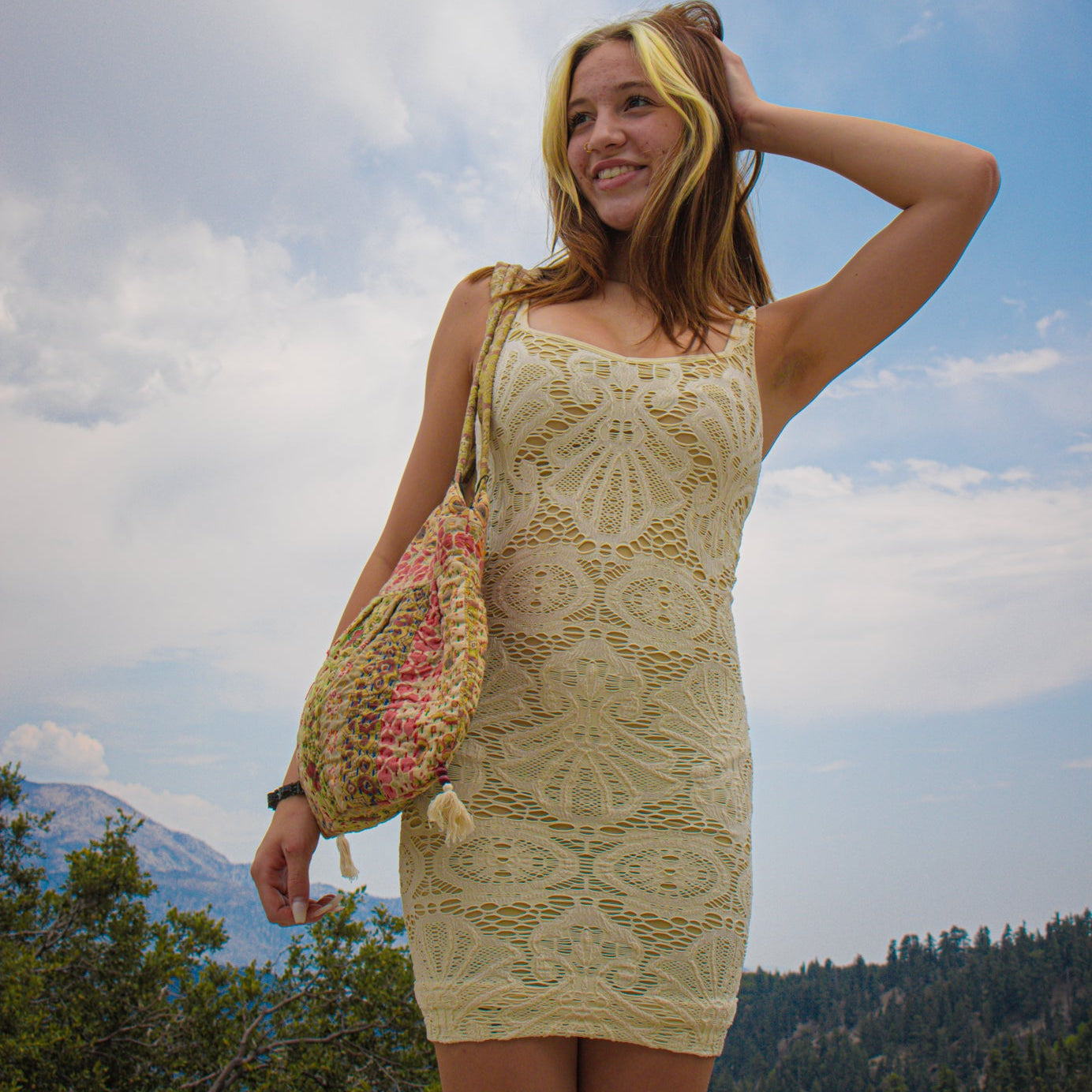 Vintage Fossil Paisley Print Handbag