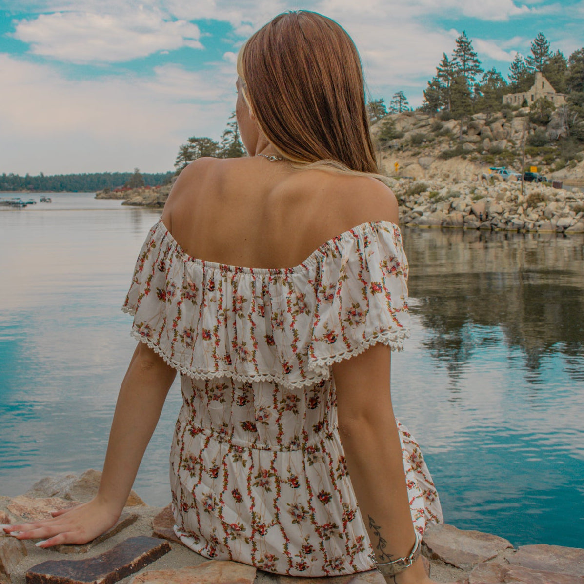 Nectar x Clothing Off the Shoulder Floral Maxi Dress