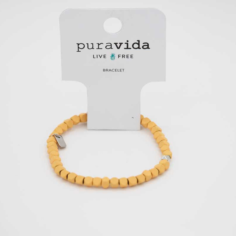 Pura Vida Coated Hematite Stretch Bracelet