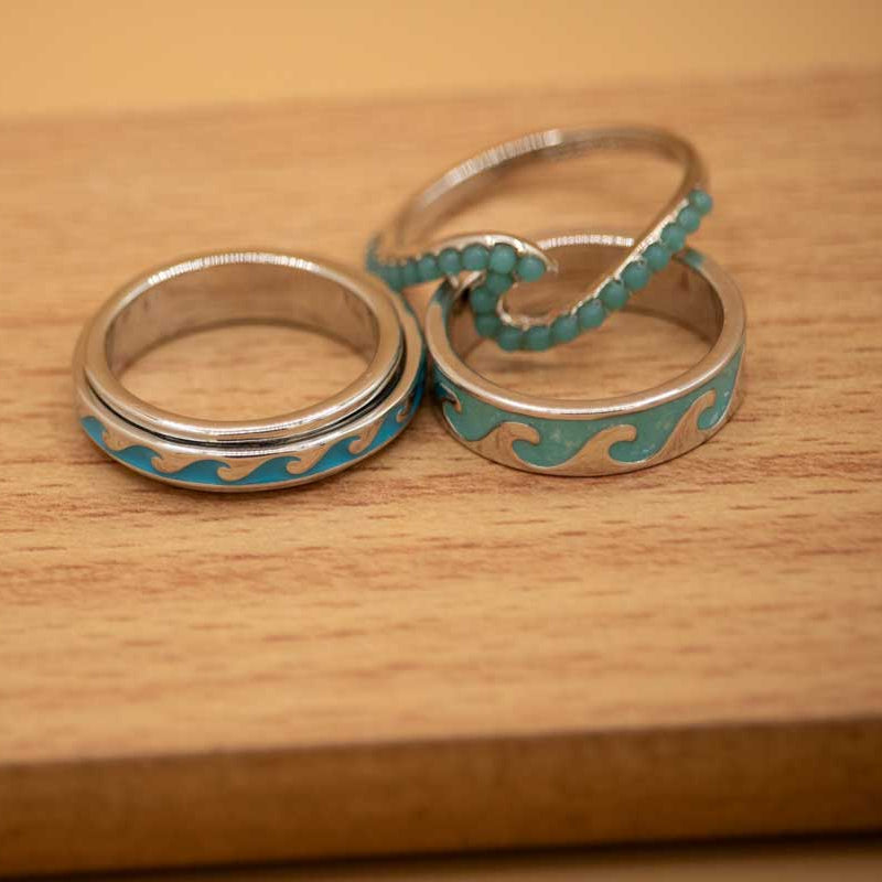 Pura Vida Reversible MOP Wave Ring