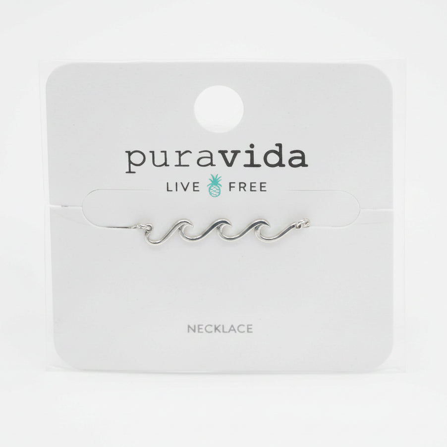 Pura Vida Delicate Wave Necklace Silver