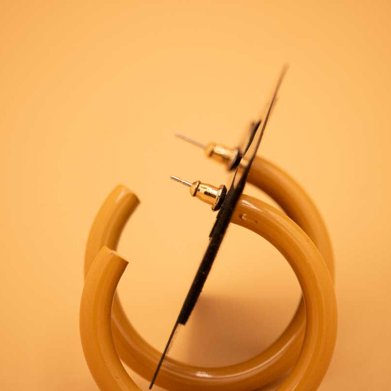 Stylish Mustard Yellow Hoop Earrings