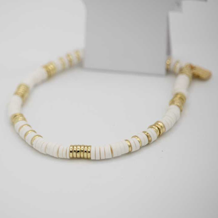 Pura Vida White Disc Stretch Bracelet