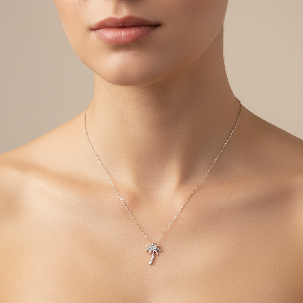 Pura Vida Brass Palm Tree Necklace