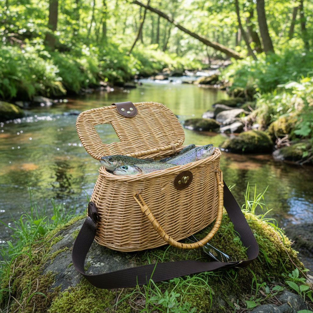 White River Fly Shop Wicker Fishing Creel