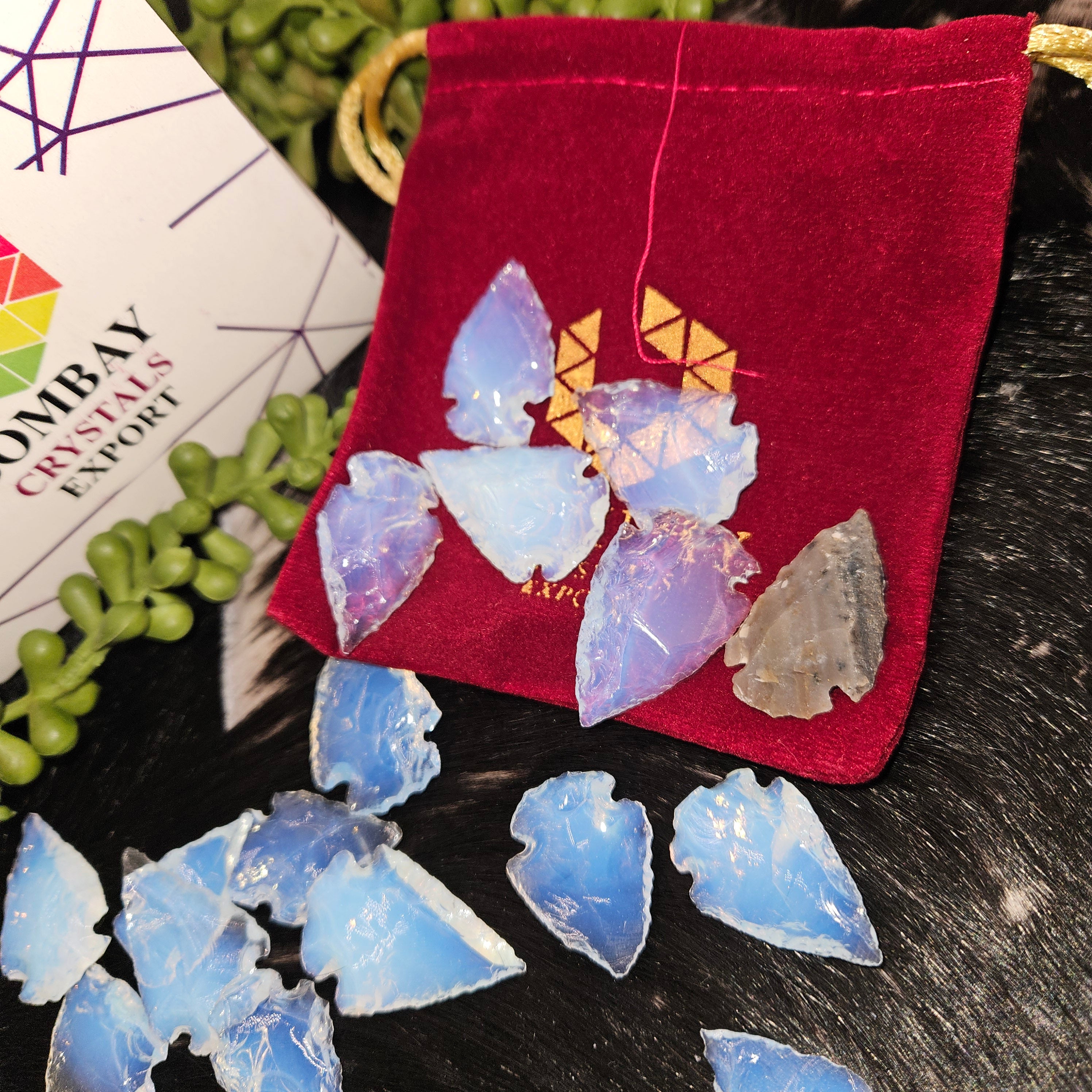 Full Set White Raw Opalite Arrowhead