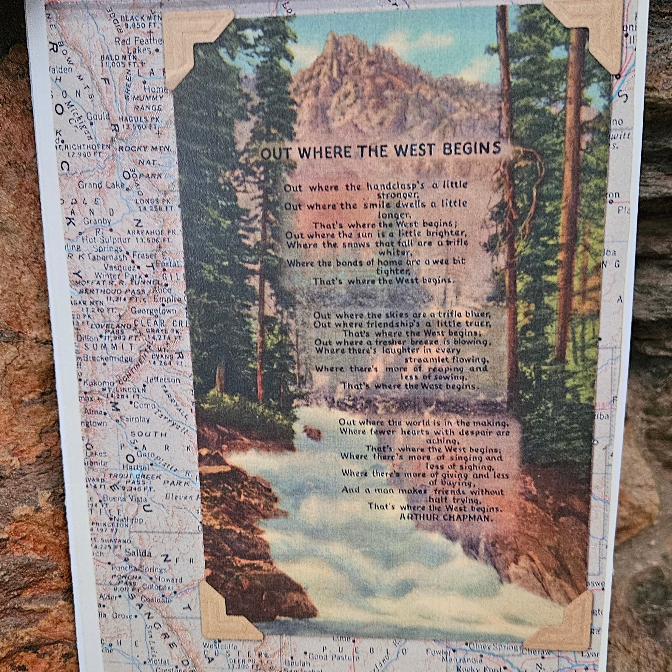 Beautifully Hand Crafted Custom Created Greeting Card Series by Diane Stegman "Out Where the West Begins"