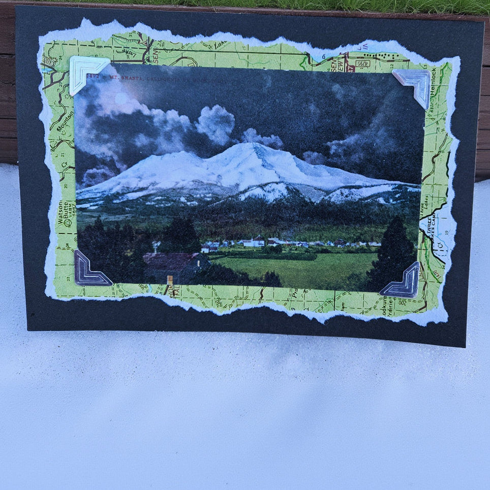 Beautifully Hand Crafted Custom Created Greeting Card Series by Diane Stegman "Mount Shasta, California"
