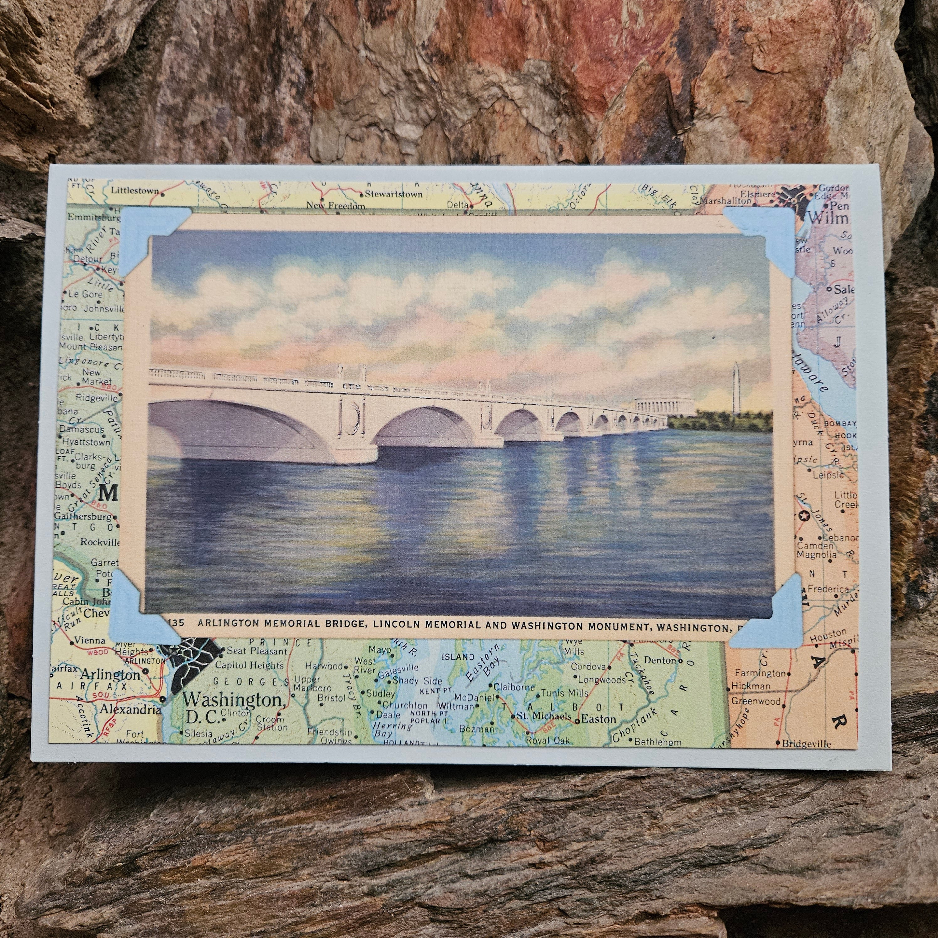 Beautifully Hand Crafted Custom Created Greeting Card Series by Diane Stegman "Arlington Memorial Bridge"