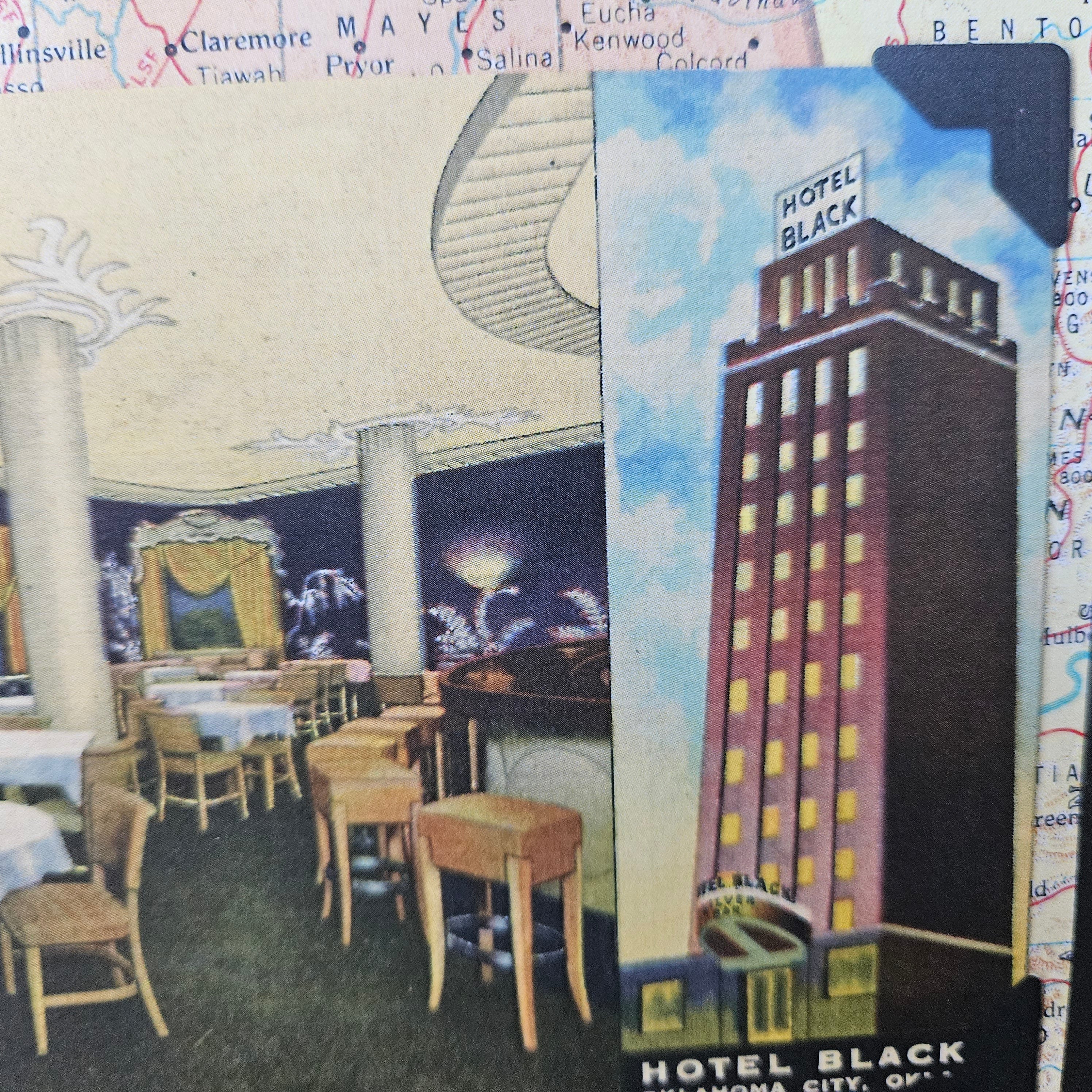 Beautifully Hand Crafted Custom Created Greeting Card Series by Diane Stegman "Hotel Black Oklahoma"
