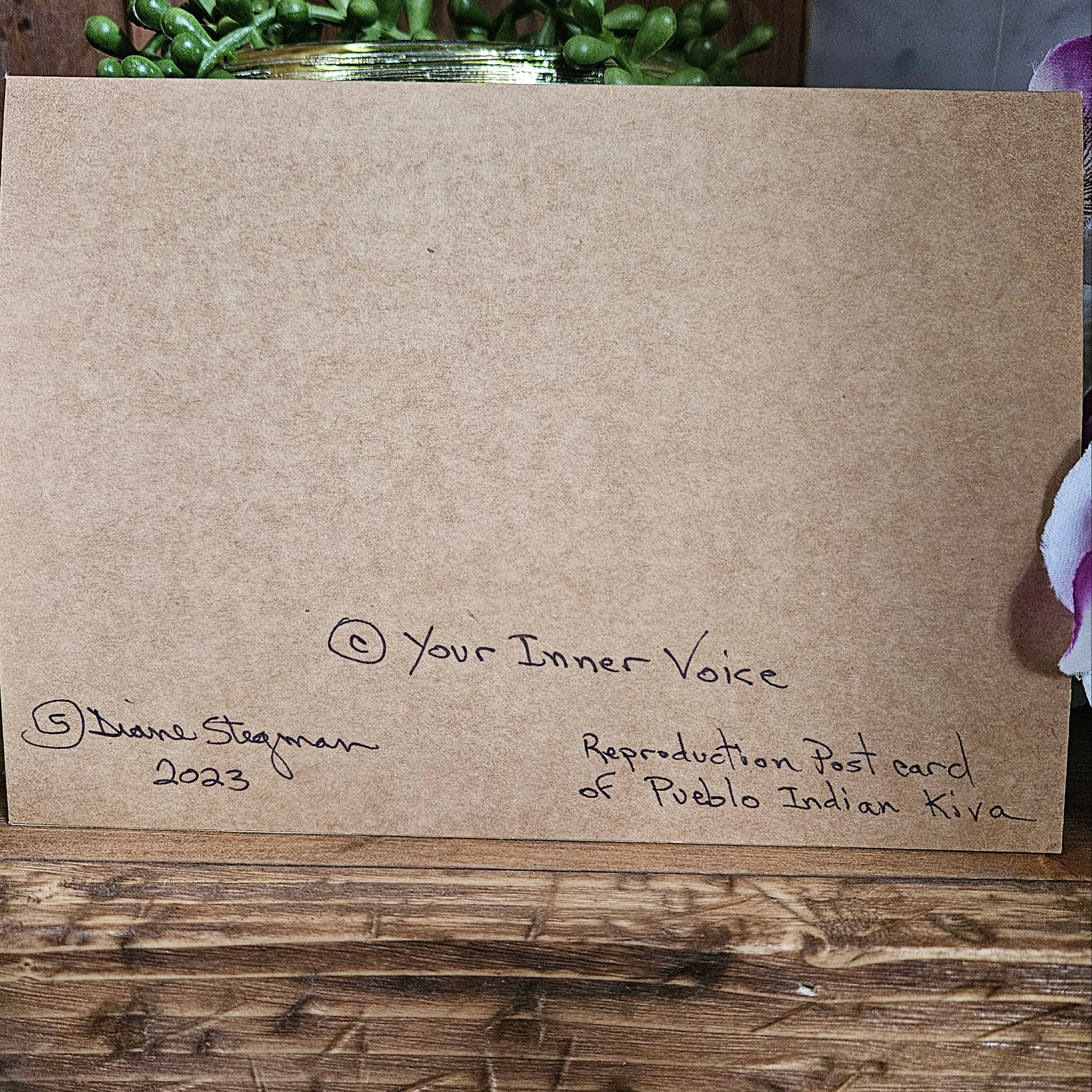 Beautifully Hand Crafted Custom Created Greeting Card Series by Diane Stegman "Pueblo Indian Kiva"