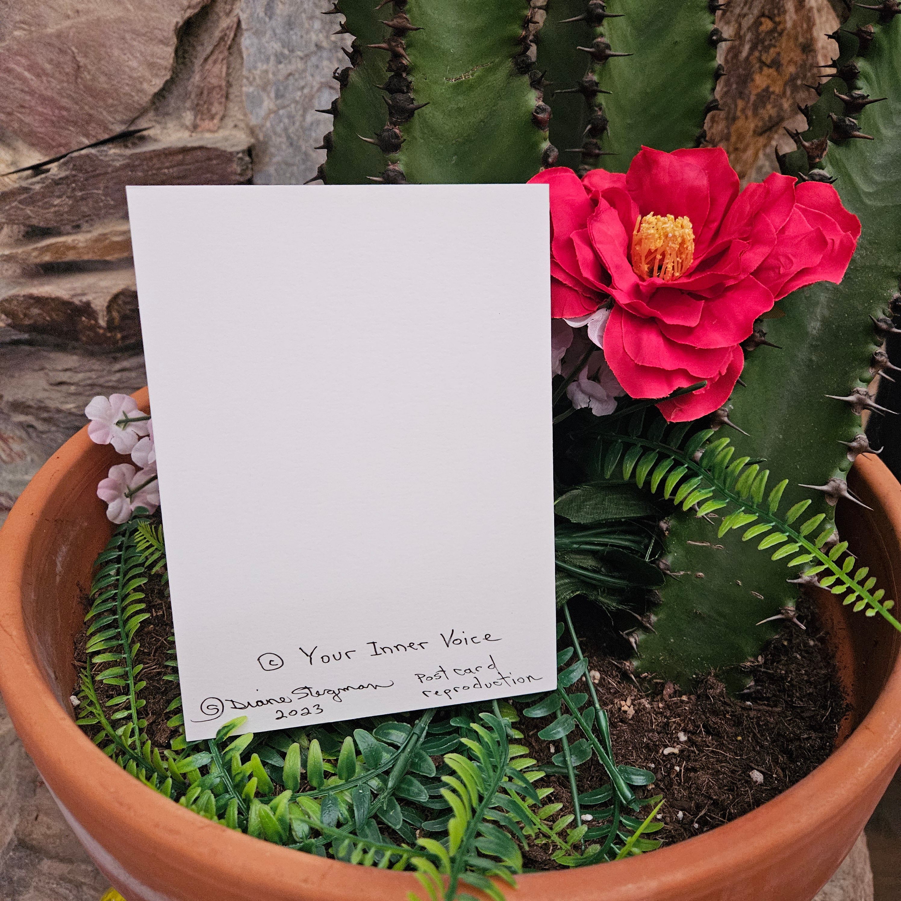 Beautifully Hand Crafted Custom Created Greeting Card Series by Diane Stegman "Prickly Pear Cactus"
