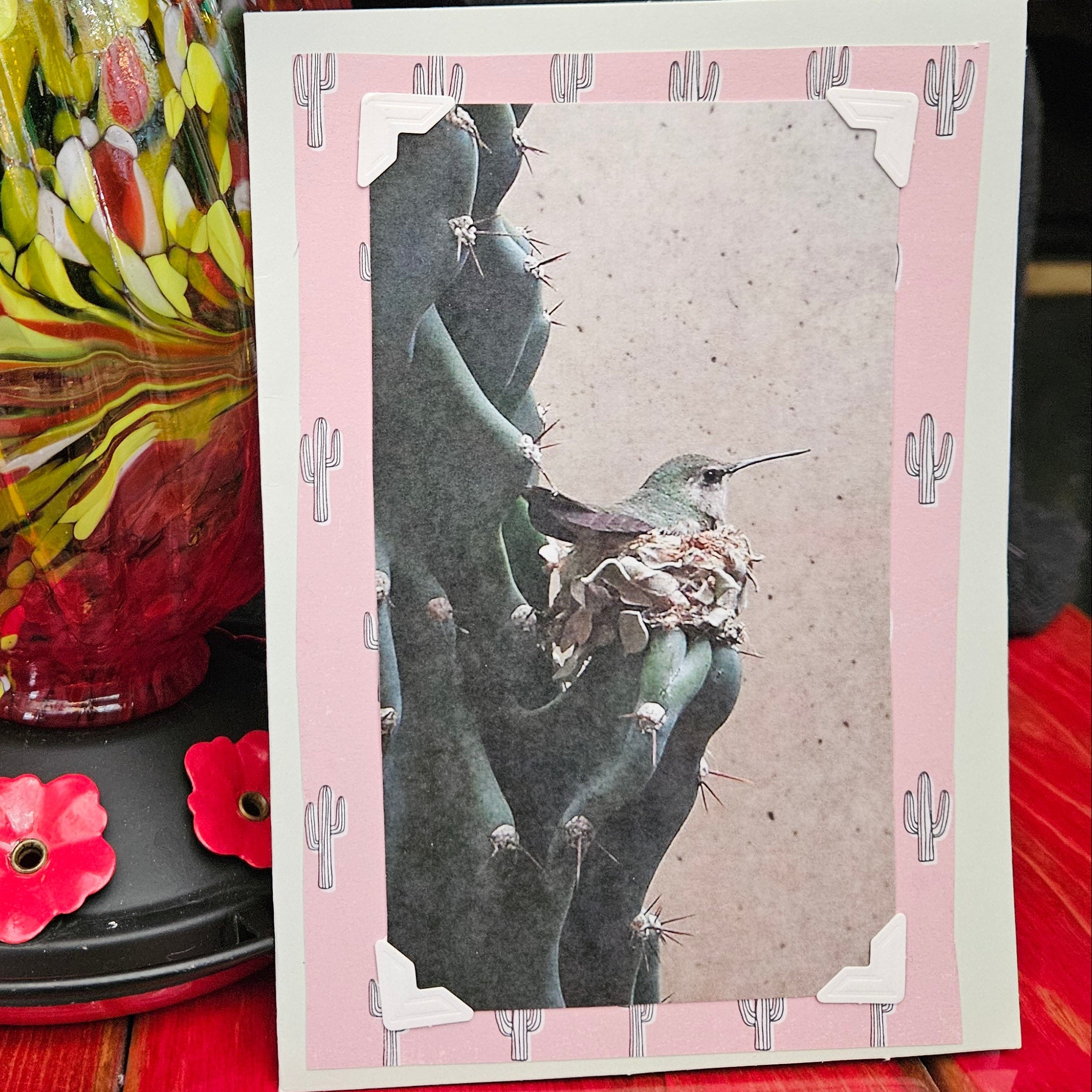 Beautifully Hand Crafted Custom Created Greeting Card Series by Diane Stegman "Hummingbird Nest"